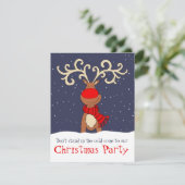 Weihnachten Party Rentiere kommen in Einladung (Stehend Vorderseite)