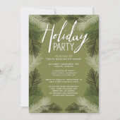 Weihnachten Party Rustikale Kiefernbäume Einladung (Vorderseite)