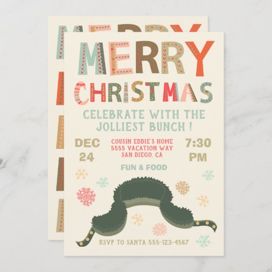 Weihnachten Party Urlaub Eddie's Hat Holiday Party Einladung (Vorne/Hinten)