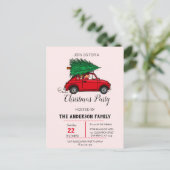 Weihnachten Party, Wasserfarbener Roter Wagen Wint (Stehend Vorderseite)