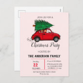 Weihnachten Party, Wasserfarbener Roter Wagen Wint (Vorne/Hinten)