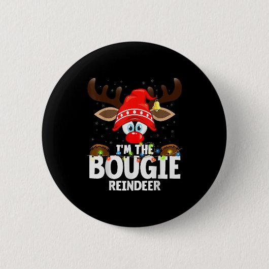 Weihnachten passend Ich bin das Bougie-Rentier Button (Vorderseite)