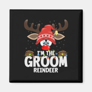 Weihnachten passend ich bin der Bräutigam Rentiere Magnet