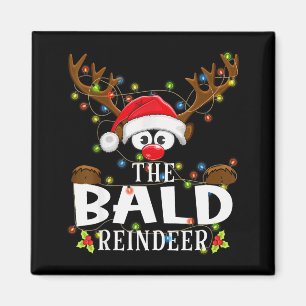 Weihnachten passende Schlafanzüge Der kahle Rentie Magnet