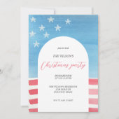 Weihnachten Patriotisch rot und blau Einladung (Vorderseite)