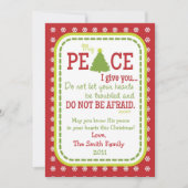 Weihnachten PEACE 2-seitige Scripture Verse Card (Vorderseite)