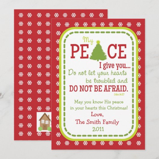 Weihnachten PEACE 2-seitige Scripture Verse Card (Vorne/Hinten)