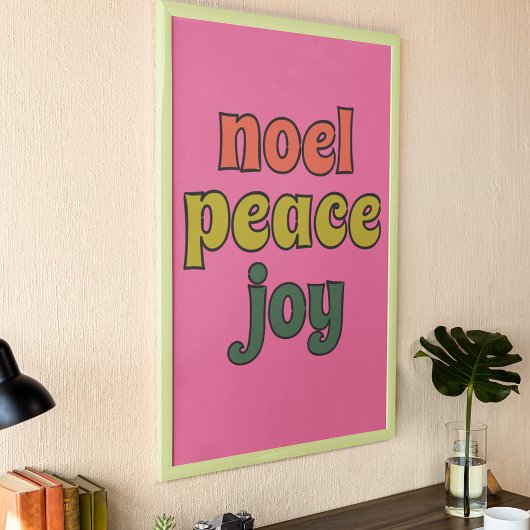Weihnachten Peace Joy Retro Stil der 70er Jahre Poster