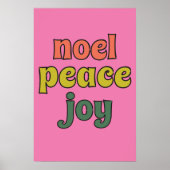 Weihnachten Peace Joy Retro Stil der 70er Jahre Poster (Vorne)