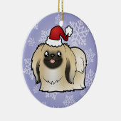 Weihnachten Pekingese (Show geschnitten) Keramikornament (Rechts)