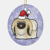 Weihnachten Pekingese (Show geschnitten) Keramikornament (Links)