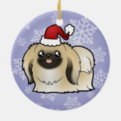 Weihnachten Pekingese (Show geschnitten) Keramikornament (Hinten)