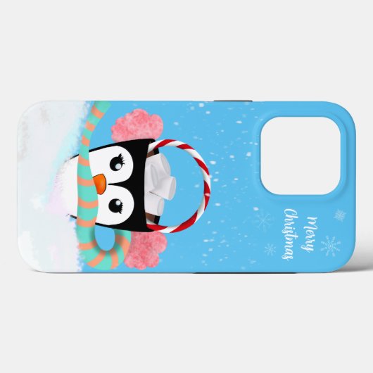 Weihnachten Penguin Heiße Schokolade Frohe Weihnac Case-Mate iPhone Hülle (Rückseite (Horizontal))
