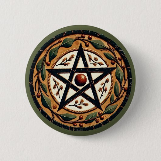 Weihnachten Pentagramm Button (Vorderseite)
