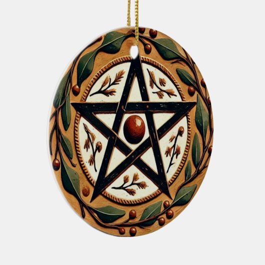 Weihnachten Pentagramm Keramik Ornament (Rechts)
