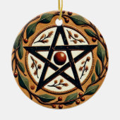Weihnachten Pentagramm Keramik Ornament (Vorne)