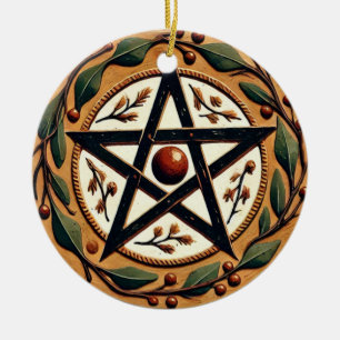 Weihnachten Pentagramm Keramik Ornament