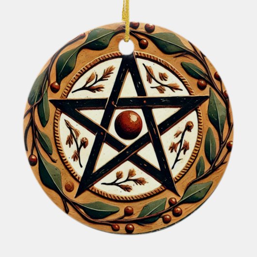 Weihnachten Pentagramm Keramik Ornament (Hinten)