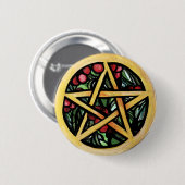 Weihnachten Pentagramm Pagan Winter Solstice Symbo Button (Vorne & Hinten)