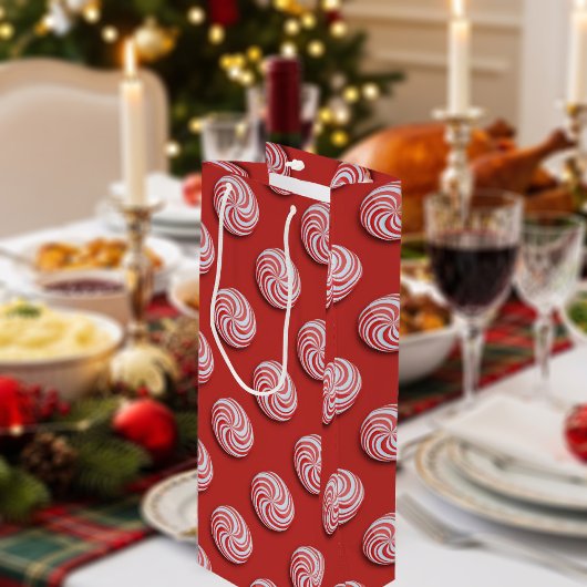 Weihnachten Peppermint Candy Festivals Weinbeutel Geschenktüte Für Weinflaschen