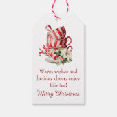 Weihnachten Peppermint Cups Tea Gastgeschenke Geschenkanhänger (Vorderseite)