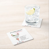 Weihnachten Peppermint Martini Cocktail Rezept Rechteckiger Pappuntersetzer (Vor Ort)