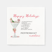 Weihnachten Peppermint Martini Cocktail Rezept Serviette (Vorderseite)
