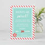 Weihnachten | Peppermint Weihnachts-Party Einladung (Stehend Vorderseite)