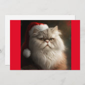 Weihnachten Persische Katze, Santa Cat T - Shirt (Vorne/Hinten)