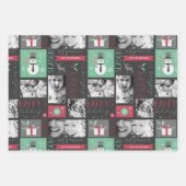 Weihnachten Personal 4 Foto Modernes festliches Tr Geschenkpapier Set (Vorderseite 3)