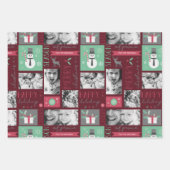 Weihnachten Personal 4 Foto Modernes festliches Tr Geschenkpapier Set (Vorderseite 2)