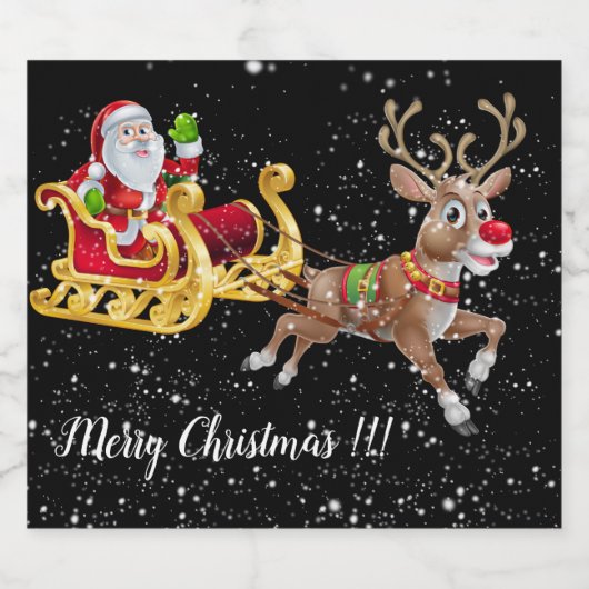 Weihnachten personalisieren schaumweinetikett (Einzelnes Label)