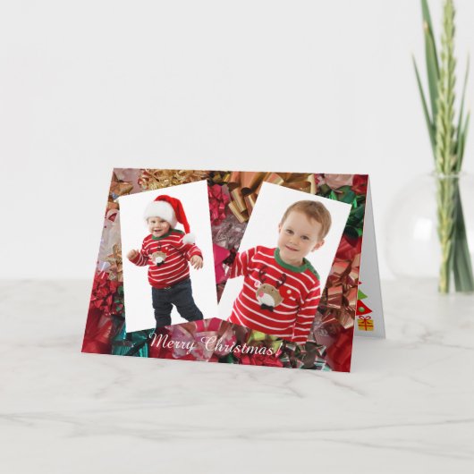 Weihnachten Personalisieren Sie 2 Fotos Kinder (Vorderseite)