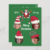 Weihnachten Personalisiert 4 Familienfoto-Karte Postkarte (Vorne/Hinten)