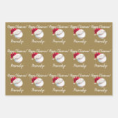 Weihnachten Personalisiert Baseball Sports Santa W Geschenkpapier Set (Vorderseite 2)