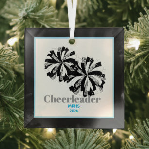 Weihnachten Personalisiert Cheer Poms Glass Orname Ornament Aus Glas