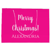 Weihnachten Personalisiert Frohe Weihnachten Heiße Große Geschenktüte (Rückseite)