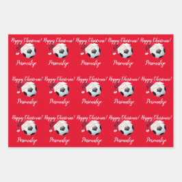 Weihnachten Personalisiert Fußball Fußball    Sant Geschenkpapier Set