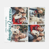 Weihnachten Personalisiert Moderne Familienfoto Co Fleecedecke (Vorderseite (Horizontal))