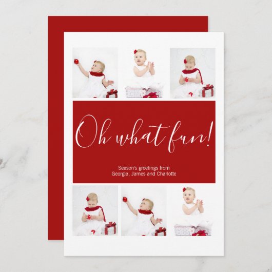 Weihnachten Personalisiert Oh, was Spaß Foto Colla (Vorne/Hinten)