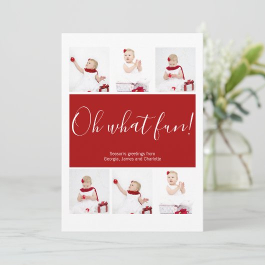 Weihnachten Personalisiert Oh, was Spaß Foto Colla (Stehend Vorderseite)