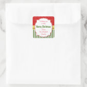 Weihnachten Personalisiert Quadratischer Aufkleber (Tasche)