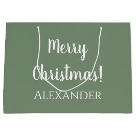 Weihnachten Personalisiert Sage Green Frohe Weihna Große Geschenktüte