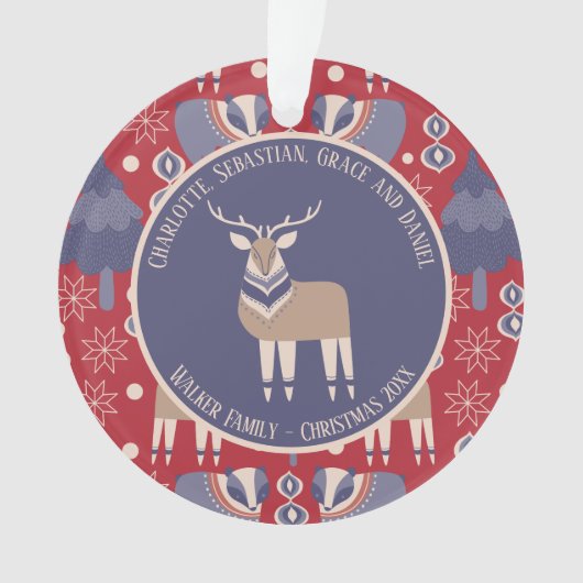 Weihnachten Personalisiert skandinavisch Ornament (Vorderseite)