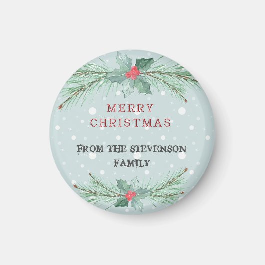 Weihnachten, Personalisiert, Spruce, Mistel Magnet (Vorne)