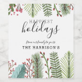 Weihnachten Personalisiert Weinetikett (Einzelnes Label)