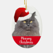 Weihnachten Personalisierte Hauskatze Keramik Ornament (Hinten)