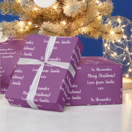 Weihnachten Personalisierte Liebe Von Santa Lila Geschenkpapier (Feiertage)
