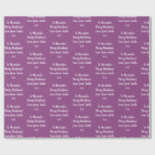 Weihnachten Personalisierte Liebe Von Santa Lila Geschenkpapier (Flach)