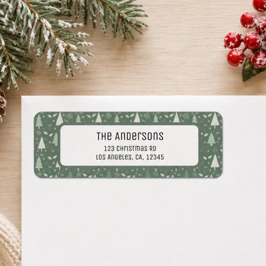 Weihnachten Personalisierte Salbeigrüne Rücksendea